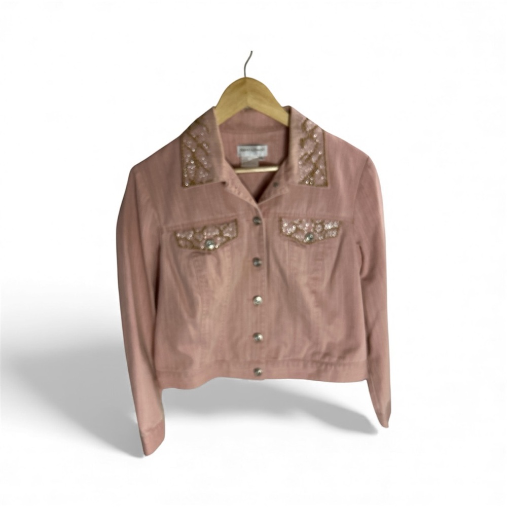 Pink Embellished Jean Jacket